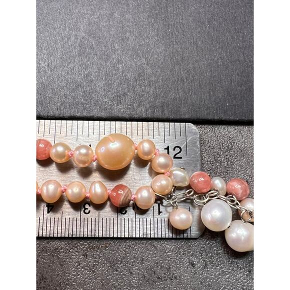 NEW freshwater pearl multi stone necklace with sterling silver clasp - Picture 15 of 15